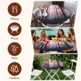 thumbnail image 7 of Red Forest Round Tablecloth, Fitted Table Cover with Elastic for 55"-60" Round Tables, Mysterious Vintage Foggy Woods Tree Table Cloth Outdoor Indoor Dinning Party Waterproof Tablecloths, 7 of 7