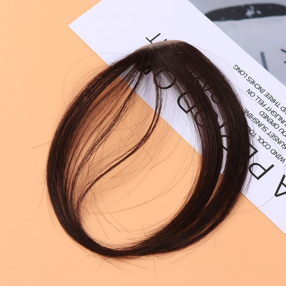 Masteelf Front Fringe Clip in Bangs Air Fringe Hair Piece Accessories Hair Extensions for Women Girls (Dark Brown)