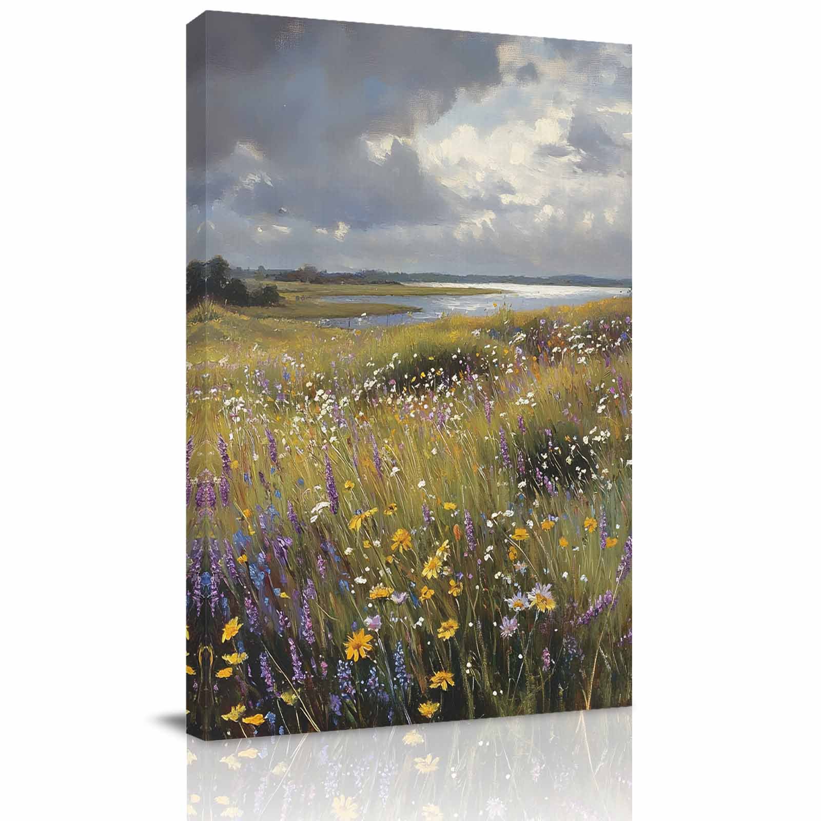 Canvas Wall Art Spring Floral Framed Canvas Prints for Bedroom Dining Room Modern Oil Painting Farmhouse Large Gallery Wrapped Wall Decor for Home Office Gifts 20 x24 Ship Next Day