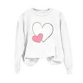 thumbnail image 5 of Tdoqot Womens Valentines Shirts- Long Sleeve Cute Casual Heart Print Pullover Sweatshirt Tops White Size S, 5 of 5