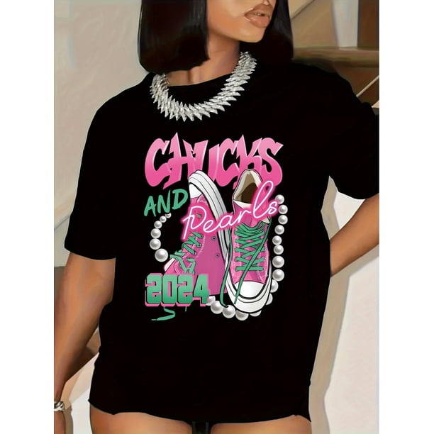 Camiseta Básica para Mujer Verano TranspirableVintage Geometric Print T-Shirt - Women's Short Sleeve, Round Neck, Polyester Blend, Summer WearFather's Day, Mother's Day, New Year, Spring Festival, V