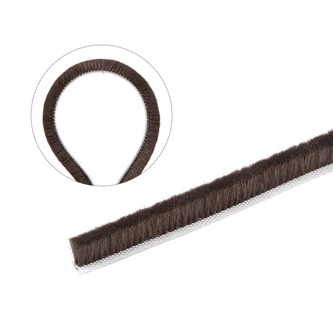 Unique Bargains Brush Weather Stripping Adhesive Felt Door Seal Strip Brown 7mmx8mm