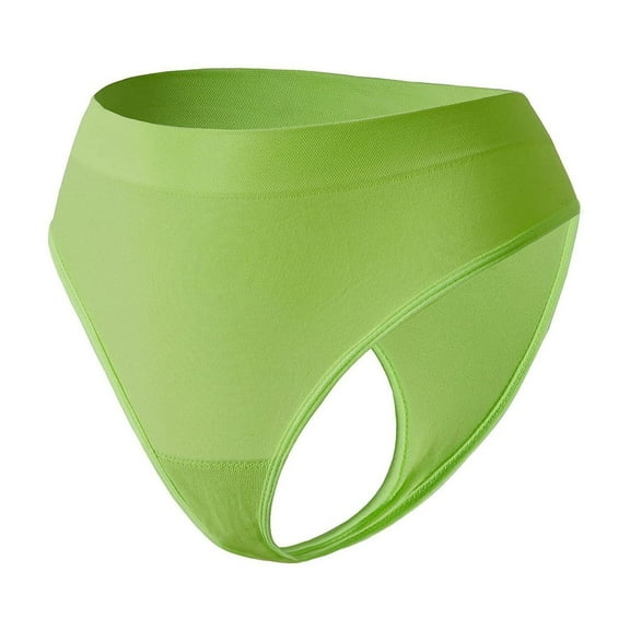 Sunvit-Panties Juniors High Waisted Seamless Briefs - Nylon Spandex, Side Cutout, No VPL, Skin-Friendly Stretchy, Daily Wear, Green, Size M