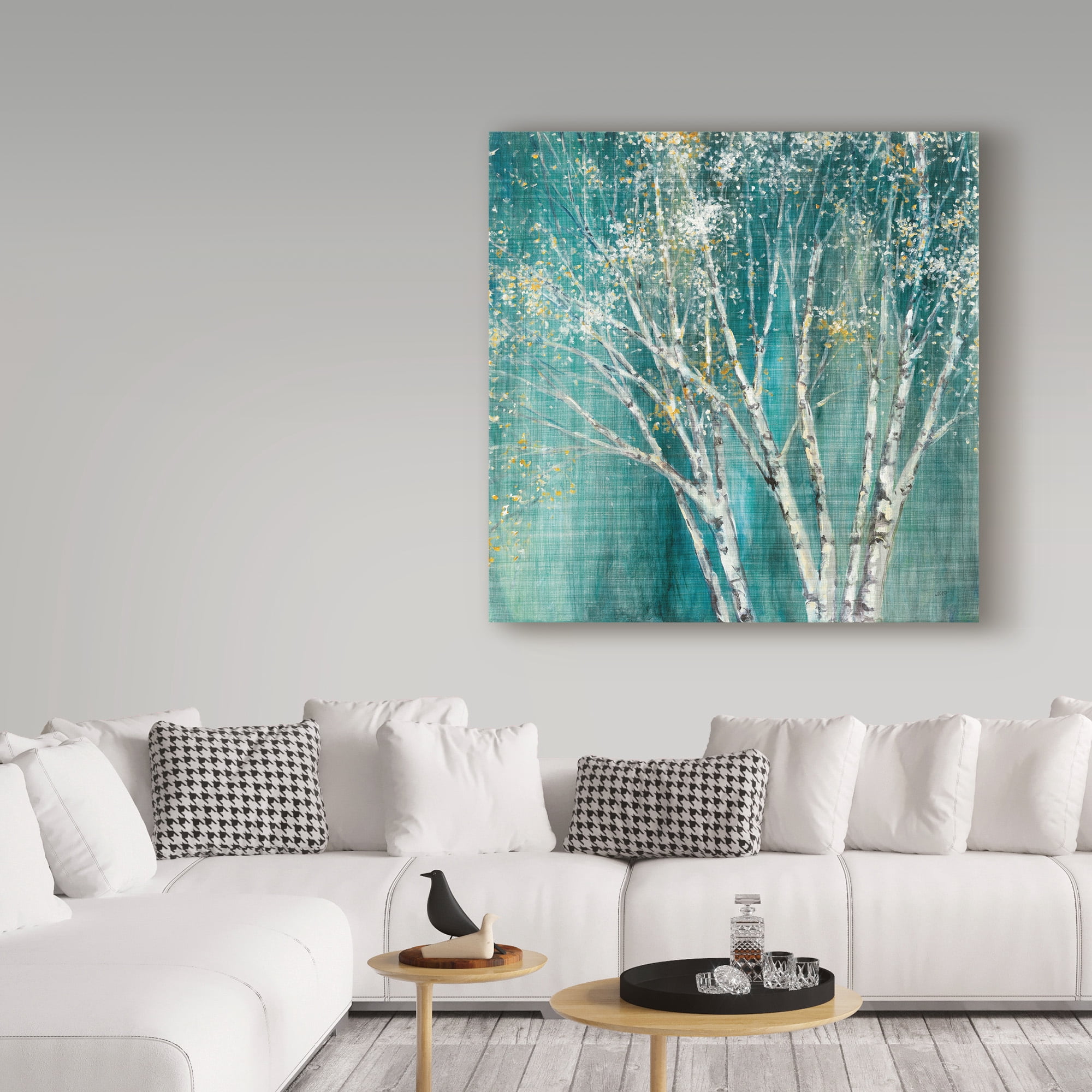 Trademark Fine Art 'Blue and Gold Birch' Canvas Art by Julia Purinton