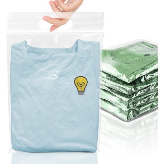 PUREVACY Die Cut Zipper Bags 9" x 12", Pack of 1500 Clear Ba