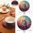 thumbnail image 3 of Cat Flowers Leaves Butterflies and Rainbow Trivet Mats Pot Holders Cotton Woven Non-Slip Heat Resistant for Hot Pots Pans Pats for Cooking Baking Set of 2, 3 of 7