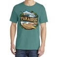 thumbnail image 2 of Wild Bobby, Paradise Surf Shack Marlin, Garment-Dyed Washed Look Short Sleeve Tees, Emerald, X-Large, 2 of 3