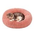 thumbnail image 7 of Fluffy Round Pet Cushion, Ultra Soft Plush Sleeping Bed, Non-Slip Warm Mat for All Season Indoor Pet Rest Light pink 15in, 7 of 7