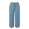 thumbnail image 4 of BILIKEYU Women's Lightweight Linen Summer Pants, womens pants, women's clothing, cargo pants women baggy, 4 of 5