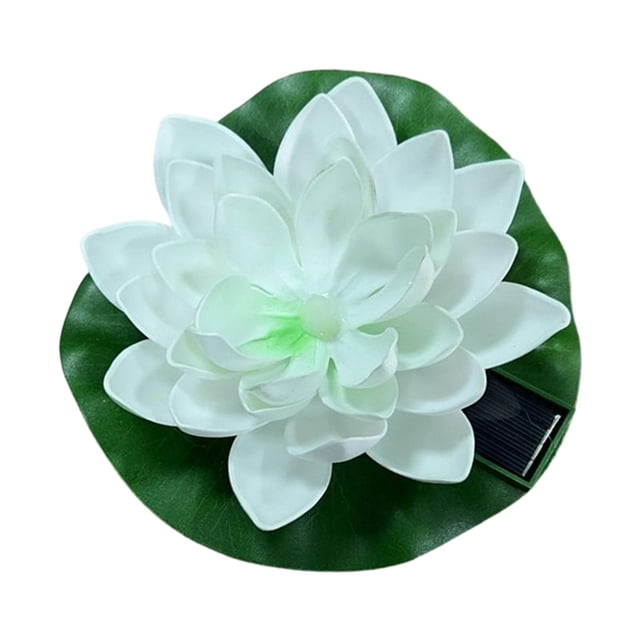 Abbracc LED Lotus Flower Light Floating Lamp Waterproof Lighting Solar Powered for Villa white