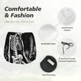 thumbnail image 4 of Balery Vintage Black white Plant skull Pantalones cortos deportivos para mujer con forro y dos bolsillos, elásticos, para entrenamiento, gimnasio, yoga-XX-Large, 4 of 7