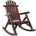 thumbnail image 4 of Tcbosik Wooden Rocking Chair for Outdoor, Rocker for Porch, Lawn, Patio, Garden, Balcony, Backyard, Brown, 4 of 8