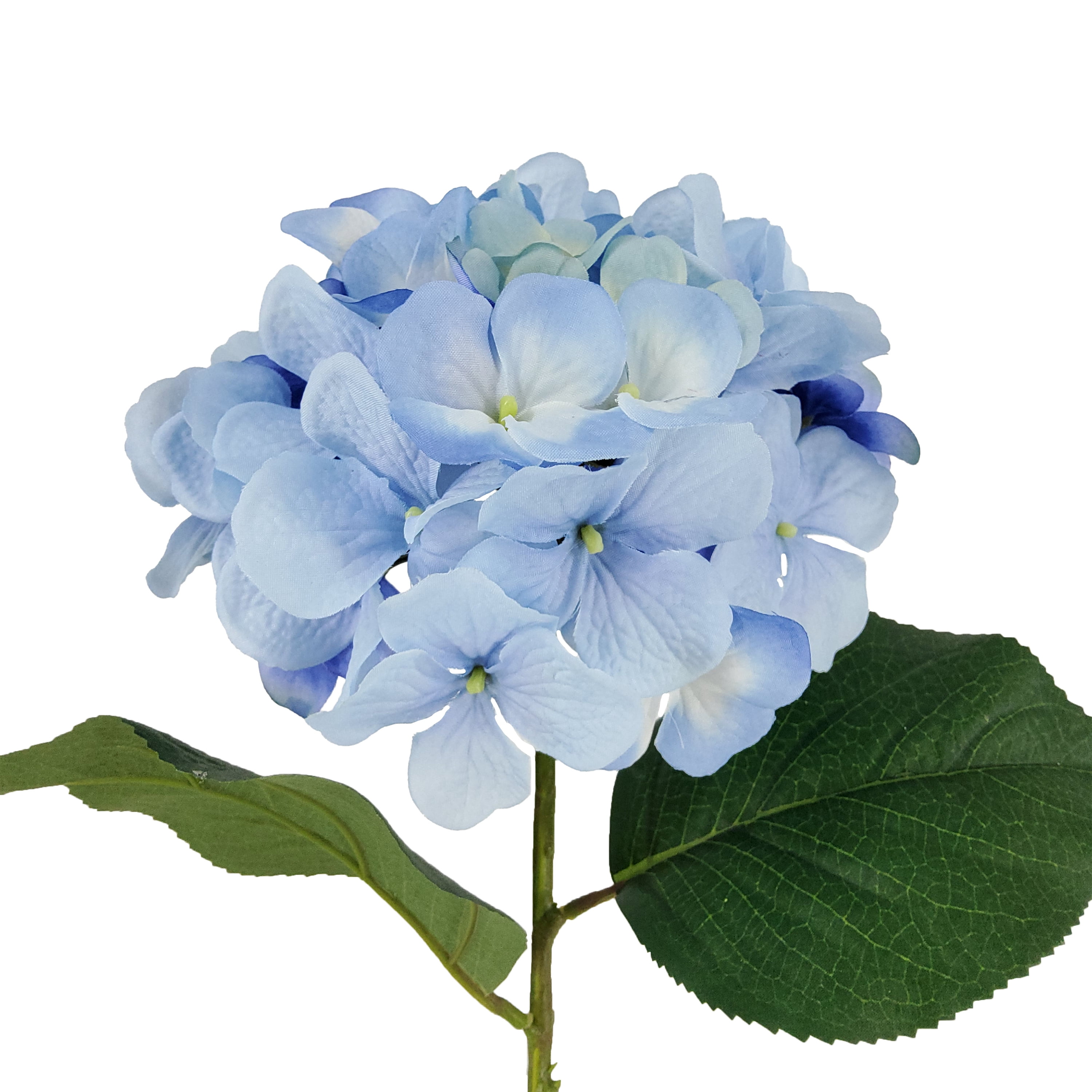 Mainstays Indoor 24 in Artificial Hydrangea Flower Stem, Polyester, Blue