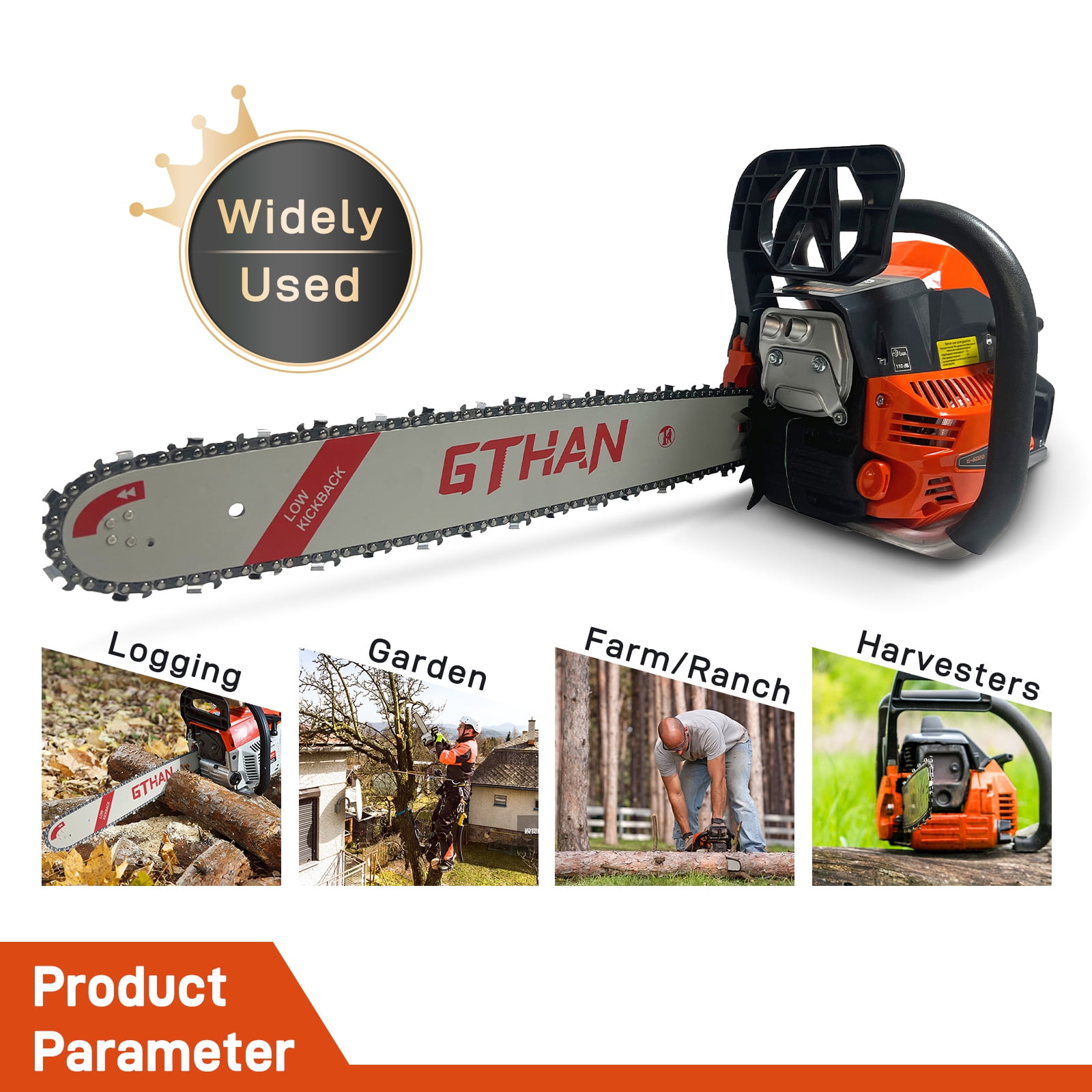 Free Shipping! GTHAN Gas Chainsaw 62cc 20 Inch Bar Power Chain Saw
