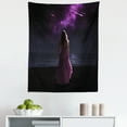 thumbnail image 1 of Women Tapestry, Night Scenery and Lady in Prom Dress Gown Watching Shooting Stars, Fabric Wall Hanging Decor for Bedroom Living Room Dorm, 5 Sizes, Dark Blue Grey and Purple, by Ambesonne, 1 of 1