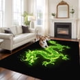 thumbnail image 2 of Large Area Rugs for Living Room Bedroom, Dragon Flames 5'x8' Rug Washable Carpet Runner Indoor Outdoor, Green Dragons Abstract Modern Art Non Slip Floor Mats Rug for Kitchen, Bathroom, 2 of 8