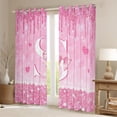 thumbnail image 2 of Castle Fairy Pink Glitter Letter S Black Out Curtains for Girls,Cartoon Bow Curtains Pack of 2 (42x63 Each), 2 of 6
