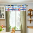 thumbnail image 3 of Yayeee Kitchen Valance Rod Pocket 54" x 18" Living Room Window Curtain, Red Hand Drawn Sailboats, 3 of 6