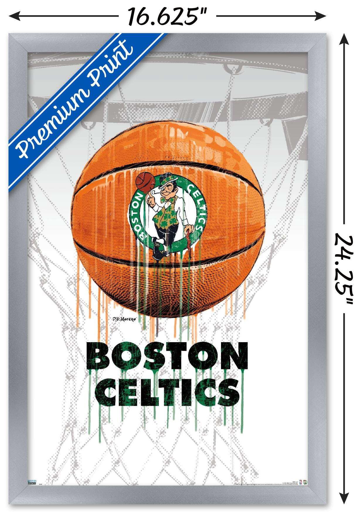 NBA Boston Celtics - Drip Ball 20 Wall Poster, 14.725" x 22.375", Framed
