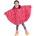 thumbnail image 5 of Kids Rain Poncho Hooded Jacket Rain Coat, Pink Star, S, 5 of 5
