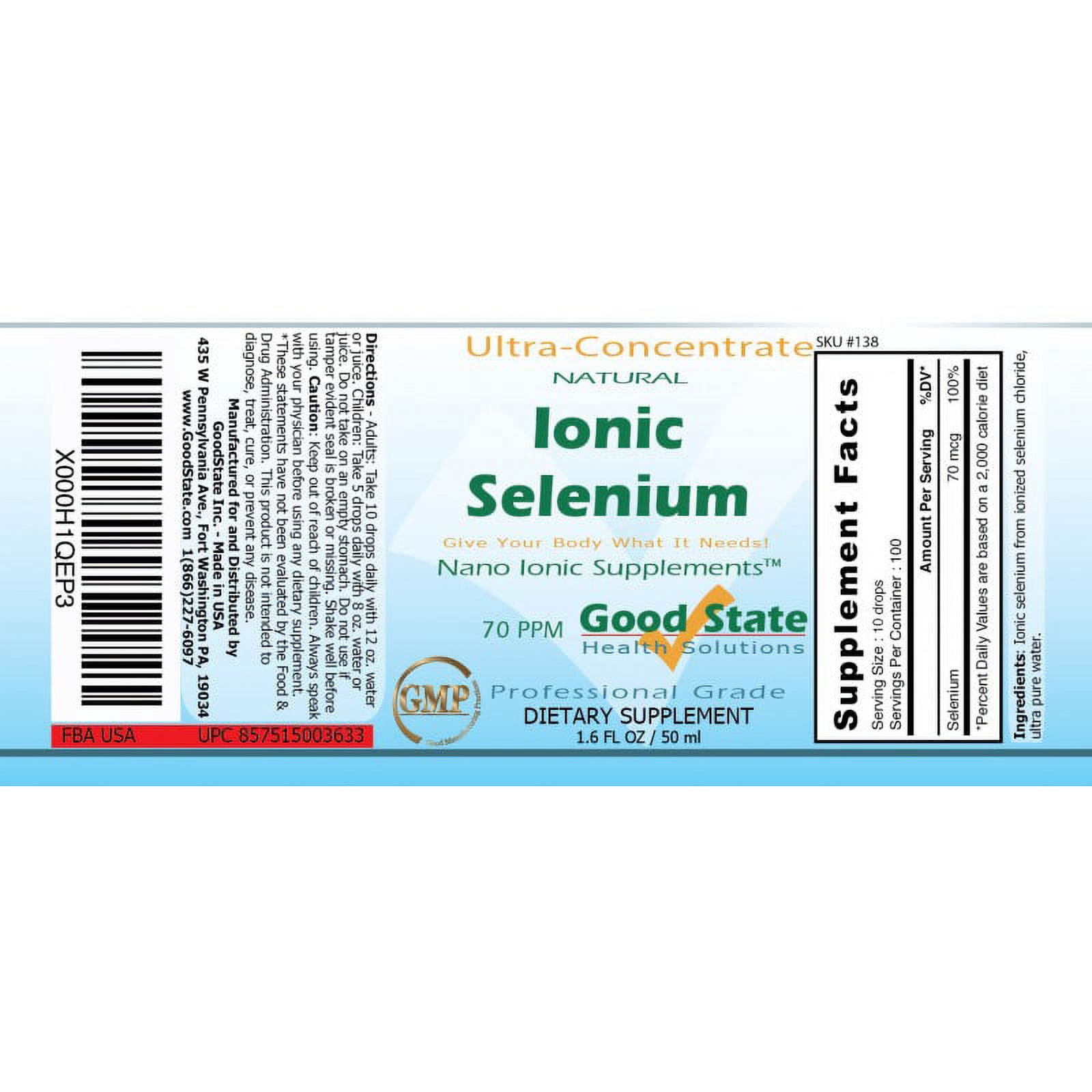 Good State Liquid Ionic Minerals Selenium Ultra Concentrate, 100 Servings – Supports Thyroid Health & Antioxidant Function