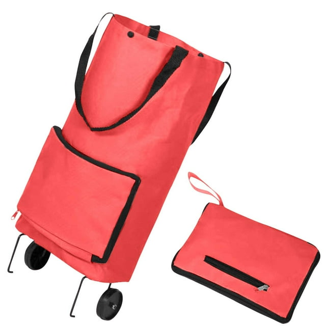 Foldable Shopping Cart Tug Portable Housekeeping Organizer with Easy Storage Design