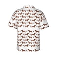 thumbnail image 6 of Wukai Dachshund Dog Puppy Men's Hawaiian Shirt Short Sleeve Casual Button Down Summer Beach Aloha Shirt Tropical Print Holiday Party, 6 of 8