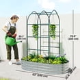 thumbnail image 2 of Galvanised Metal Raised Garden Bed with Arched Trellis, 5x3x6ft Silver Outdoor Planter Box for Vegetables and Herbs, Open Bottom Modular Design for Patio and Backyard Garden, 2 of 7