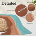 thumbnail image 3 of Blue Brown Ombre Throw Pillow Covers, Modern Abstract Gradient Art Soft Breathable Pillow Cases with Invisible Zipper for Sleeping, Standard Pillowcases for Couch Bed Sofa Chair 20x26 Inches, 3 of 9