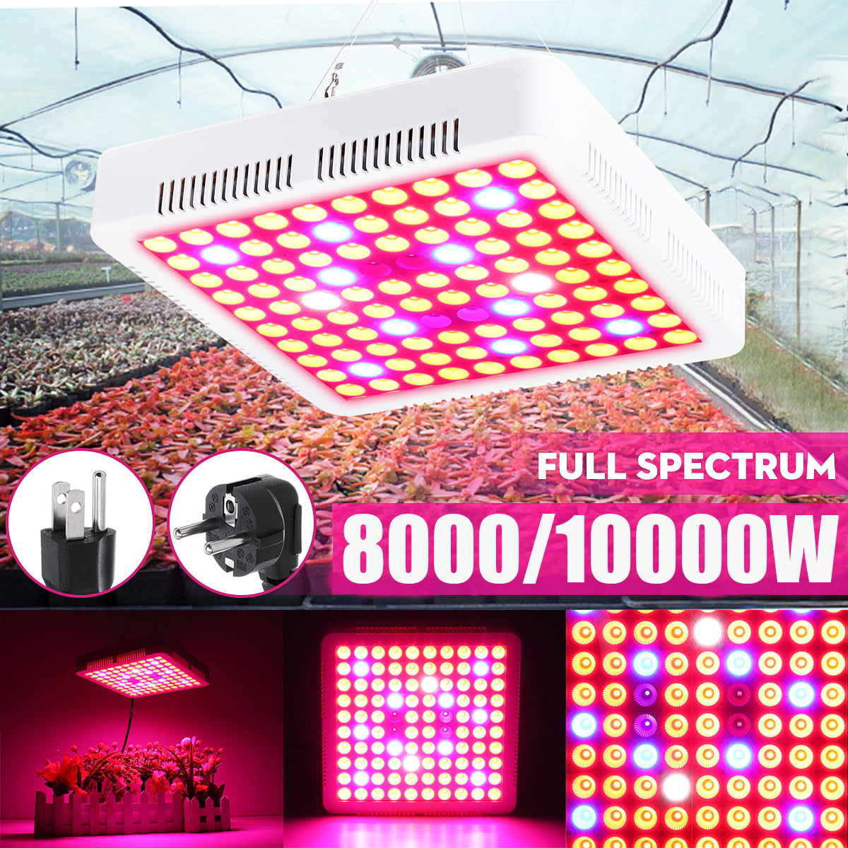 8X1000W LED Grow Light Full Spectrum Single Chip Medical Indoor Plant VegFlower 