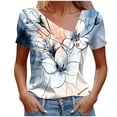 thumbnail image 2 of Favoffer Women's Printed Shirt Loose Tunic Short Sleeve Button Casual Daily Spring Summer Blouse, 2 of 5