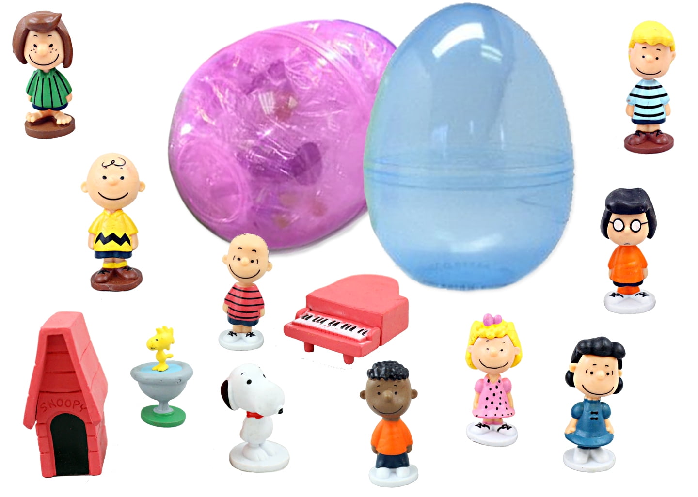 1 Jumbo Peanuts Toy Filled Easter Egg Includes Charlie Brown Snoopy And Lucy Prefilled Eggs Save You Time Durable 6 Inch Glitter Egg In Bright Colors Perfect For