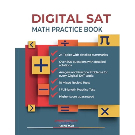 Pre-Owned DIGITAL SAT MATH PRACTICE BOOK: "Digital SAT Math Mastery: The Ultimate Study Guide Prep Plus", 9798870974606, , Paperback,