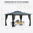 [NewGen] Outdoor Patio Gazebo 10x12,Gazebo with Mosquito Netting[Metal