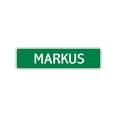 thumbnail image 1 of Markus Boys Children Name Letter Printed Label Indoor Outdoor Unique Novelty Wall Plaque Decoration Aluminum Metal Sign 4"x13.5", 1 of 1