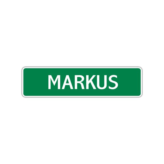 Markus Boys Children Name Letter Printed Label Indoor Outdoor Unique Novelty Wall Plaque Decoration Aluminum Metal Sign 4"x13.5"
