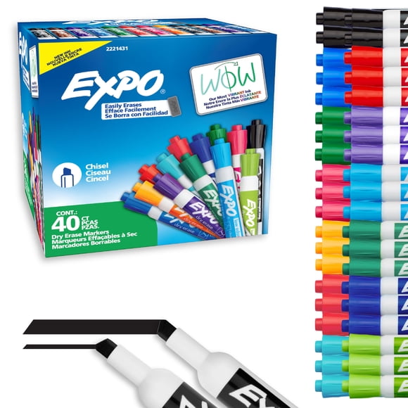 EXPO Dry Erase Markers, Low Odor Ink, Assorted Fa
