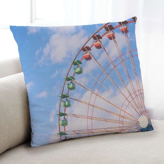 Ahgly Company Games Theme Park Rides Indoor Throw Pillow, 18 inch by 18 inch