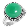 thumbnail image 1 of 925 Sterling Silver Ring Natural Green Onyx Handmade Jewelry, 1 of 5