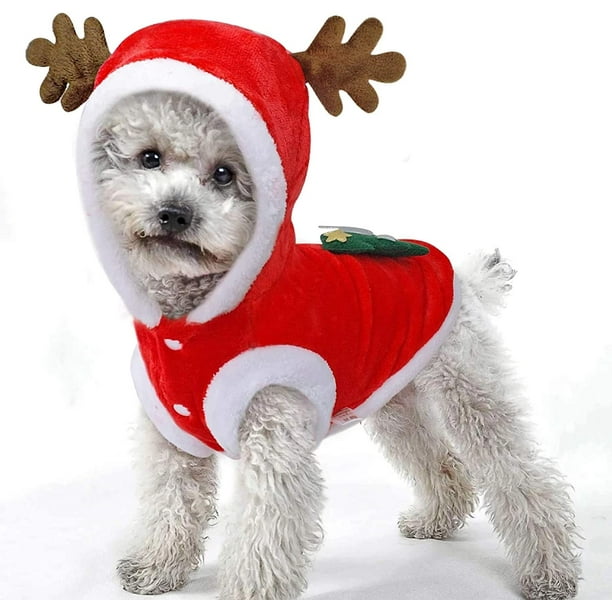 Disfraz navideño para perros, ropa para perros pequeños y gatos medianos (S)