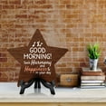 thumbnail image 4 of Good Morning! Seek harmony and happiness in your day Star Table Sign (7" x 7") Religious Decor | Church And Home Table Signs, 4 of 6