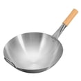 thumbnail image 3 of HINTRMENT Metal Stove Wok Cooking Wok Silver 1Pcs Kitchen Cooking Tool Adults, 3 of 8