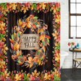 thumbnail image 2 of Maple Leaves Fall Shower Curtain, Waterproof Shower Curtains for Bathroom, Autumn Botanical Farmhouse Wooden Washable Fabric Bathtub Curtain Set Bath Decor with 12 Hooks 72"x78", 2 of 8