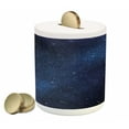 thumbnail image 1 of Night Piggy Bank, Space Stars View Nebula Galaxy Cosmos Infinite Universe, Ceramic Coin Bank Money Box for Cash Saving, 3.6" X 3.2", Dark Blue White, by Ambesonne, 1 of 4