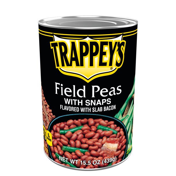 Trappey’s Seasoned Baby Green Lima Beans with Bacon, Canned Beans, 15.5
