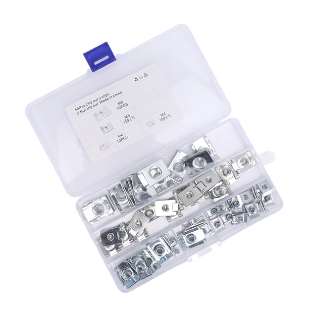 Kit Surtido De Tuercas En U Para Coche, 65 Manganeso M4 M5 M6 M8 Chapado, 50 Clips En U Para Coche, Motocicleta, Panel De Puerta Interior