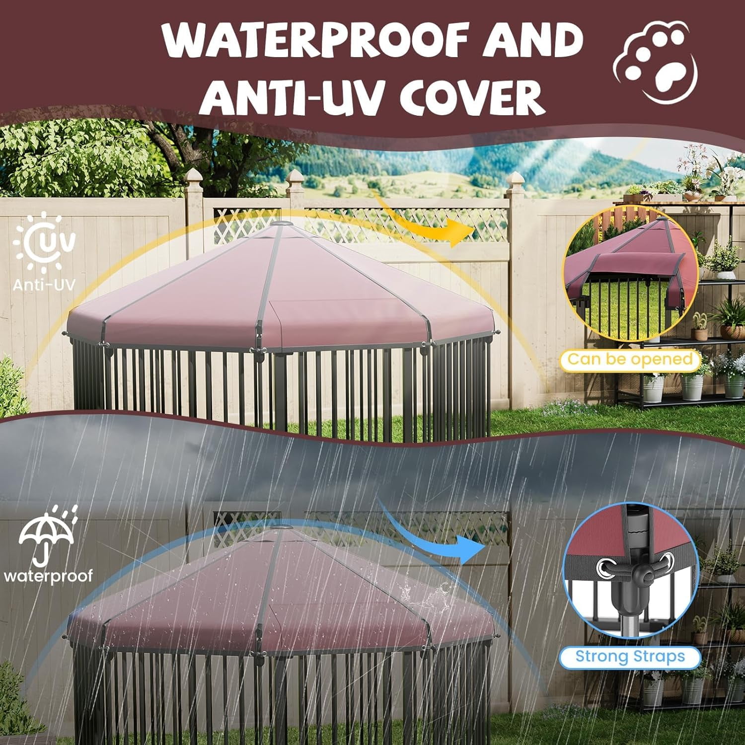 Kojooin Spacious Dog Kennel - Secure and Weatherproof Outdoor Shelter for Large Dogs