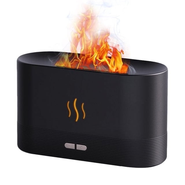 X Simulation Flame Mist Humidifier 2 Brightness Night Light Quiet Cool Desktop USB Humidifier Aromatherapy Essential Oil Diffuser for Home Office Bedroom Baby Room Auto-off
