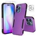 thumbnail image 1 of NIFFPD iPhone 14 Pro Max Case with Screen Protector + Camera Lens Protector, Shockproof Full Coverage Protective Cover Phone Case for iPhone 14 Pro Max 6.7" Purple, 1 of 7