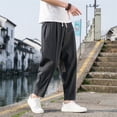 thumbnail image 2 of XINPING Plus Size Pants for Men Big and Tall Loose Outdoor Casual Pants Quick Dry Drawstring Pants Y2k Wide Leg Pants with Pockets, 2 of 4